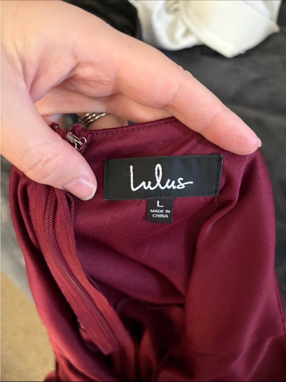Lulu’s Off-Shoulder Burgundy High-Low Ruffle Dress - Picture 3 of 4